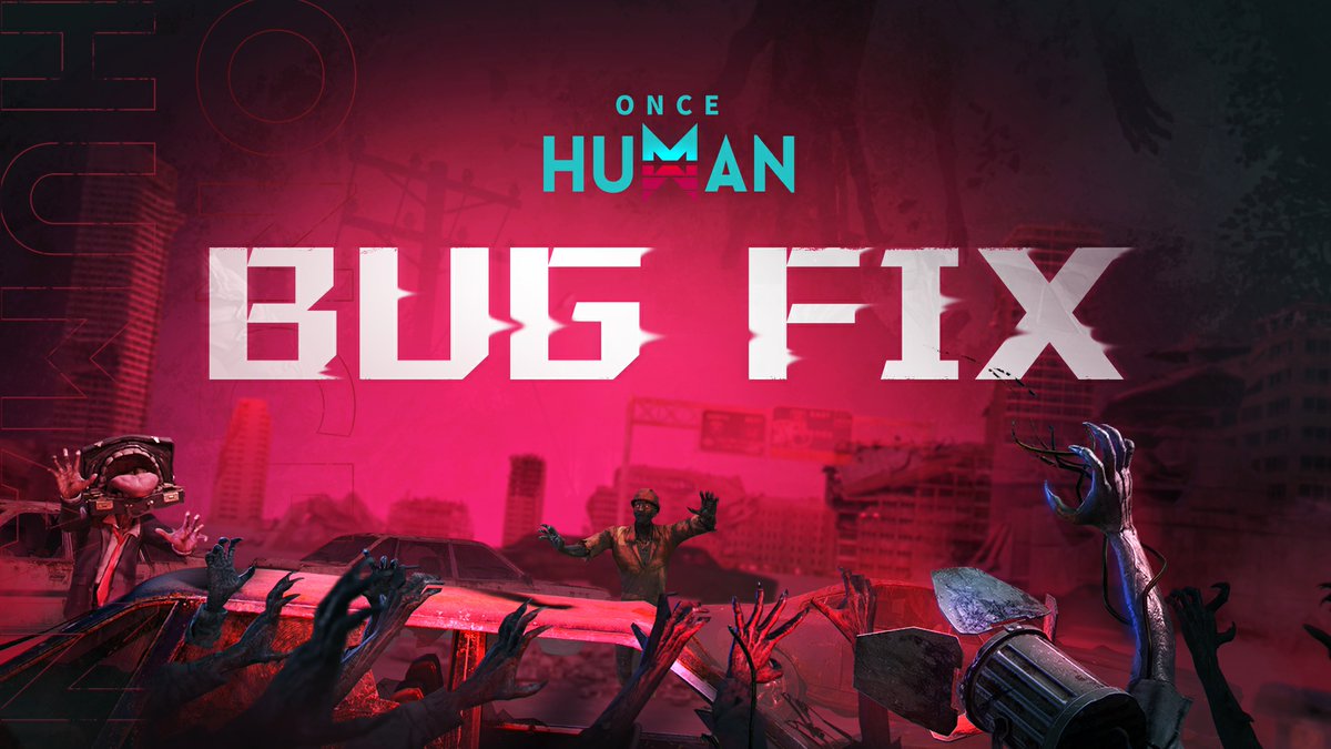 OnceHuman_'s tweet photo. 〓Bug Fixes〓

Dear Metas,

If you encounter any issues while playing, please contact us using the following methods:

PC: Open the in-game ESC menu → Feedback & Customer Support → Select Bug Report to submit your issue.

Mobile: Tap the menu button in the upper right corner → Tap the headphone icon in the sidebar → Select Customer Support → Then choose Bug Report to submit your feedback.

If you're offline, you can also report issues via our official email: oncehuman@global.netease.com. We'll investigate as soon as we receive your message.
Since the official release of Once Human version 2.1.1, we've been gathering community feedback and actively addressing your concerns.

Here are the current details of the changes we've made:
1. Fixed an issue where Sticky Ice Crystals would not expand when used within a territory.

2. Fixed an issue where arrows could not be retrieved properly.

3. Fixed an issue that caused the mail system to lag after a territory was demolished in RaidZone Mode.

4. Fixed an issue where Rebecca's Stardust telekinesis would stop working.

5. Fixed an issue where visual effects for fashion items such as Nightmare Bringer could disappear under certain conditions.

6. Fixed the abnormal damage output from shotgun turrets.

7. Fixed an issue where weapon models displayed incorrectly after using shield items.

8. Fixed an issue that caused Prismverse's Clash custom servers to fail to launch in certain regions.

Once Human Development Team