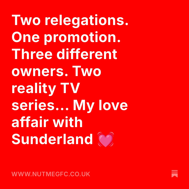 🚨 NEW ON NUTMEG FC🚨

🐈‍⬛ Exclusive column from Aiden McGeady marking Sunderland's first Premier League game in 8️⃣ years tomorrow v West Ham (honourable mention of <a href="/SafcScotland/">Sunderland AFC Central Scotland</a>) 

 👉tinyurl.com/2e9eeeys