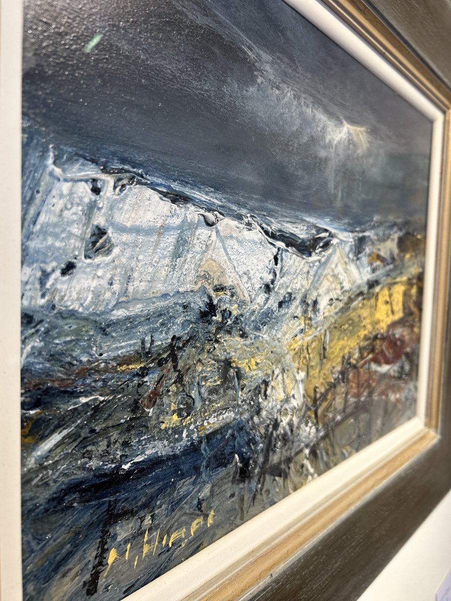 This is the smaller of the 5 pieces we have in the gallery as part of the Summer Exhibition by Nael Hanna. Really worth seeing up close to appreciate the textures, depth and atmosphere.

Open today 11-4pm.

Nael Hanna
Grey Sky, West Coast of Scotland
Mixed Media on Board
30x38cm