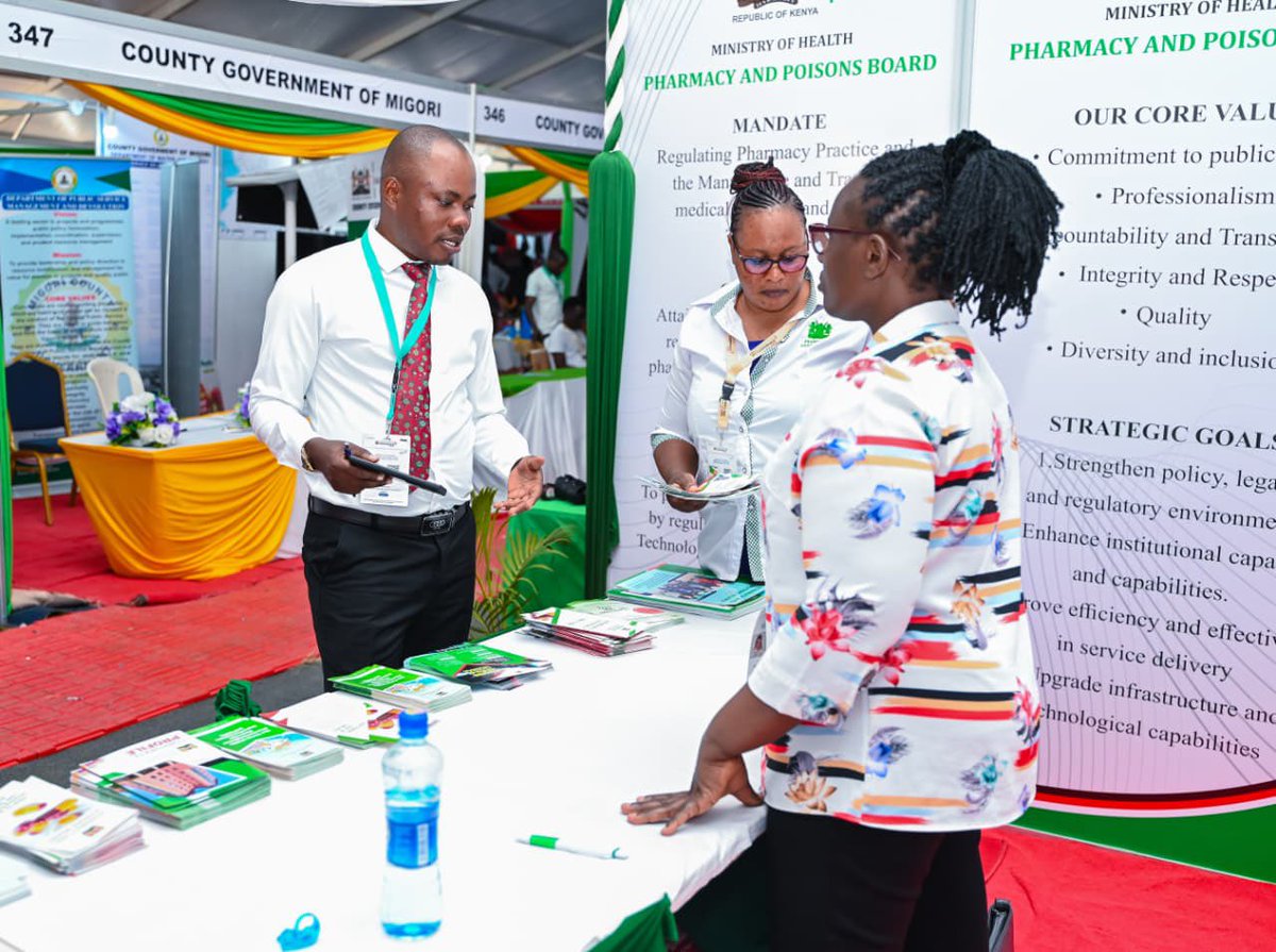 ppbkenya's tweet image. Final day of the #DevolutionConference2025, Dr. Wilfred Ochieng, Director of Pharmacy Practice at the Pharmacy and Poisons Board, visited the PPB exhibition stand. We are proud to showcase our work, engage with stakeholders, and share how we safeguard the quality, safety, and…