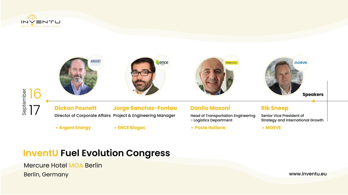 Four streams 16–17 Sept 2025, Berlin n9.cl/zqbay
FAME in shipping, Dickon Posnett, Argent Energy
Future of ground transport, Danilo Masoni, Poste Italiane
SAF mandates, Rik Sneep, MOEVE
Biogas infrastructure, Jorge Sanchez-Fontao, ENCE Biogas