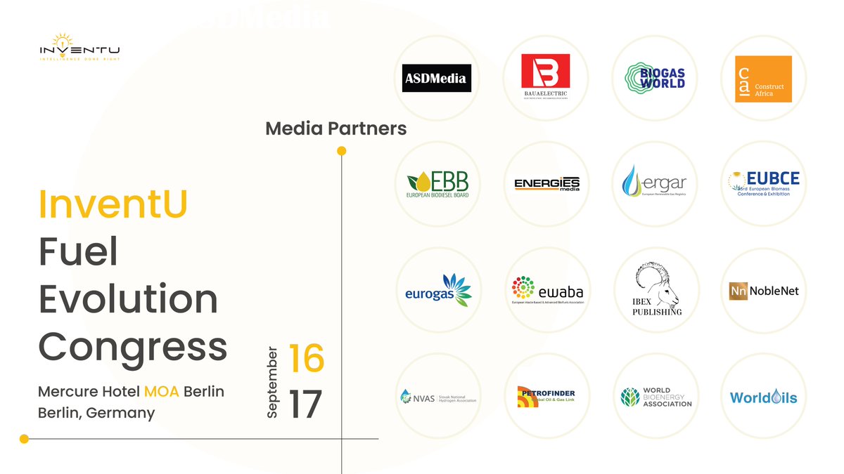 We'd like to thank our media partners for sharing the message behind the InventU Fuel Evolution Congress. See you in Berlin Sept 16-17 2025. n9.cl/2w7s2 #saf #aviation #congress #biogas #biofuels #biomethane #maritime