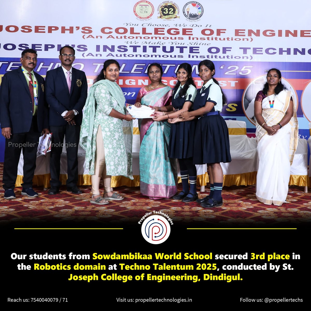 Propeller Technologies (@propellertechs) on Twitter photo Weβre celebrating our <a href="/propellertechs/">Propeller Technologies</a> STEM Lab champs! π
π₯ 2nd β Veetuku Oru Vingyani 2025 (Junior Level)
π₯ 3rd β Techno Talentum 2025 (IoT)
π₯ 3rd β Techno Talentum 2025 (Robotics)
From hands-on learning to real-world wins β our students are building the future today! Weβre celebrating our <a href="/propellertechs/">Propeller Technologies</a> STEM Lab champs! π
π₯ 2nd β Veetuku Oru Vingyani 2025 (Junior Level)
π₯ 3rd β Techno Talentum 2025 (IoT)
π₯ 3rd β Techno Talentum 2025 (Robotics)
From hands-on learning to real-world wins β our students are building the future today!