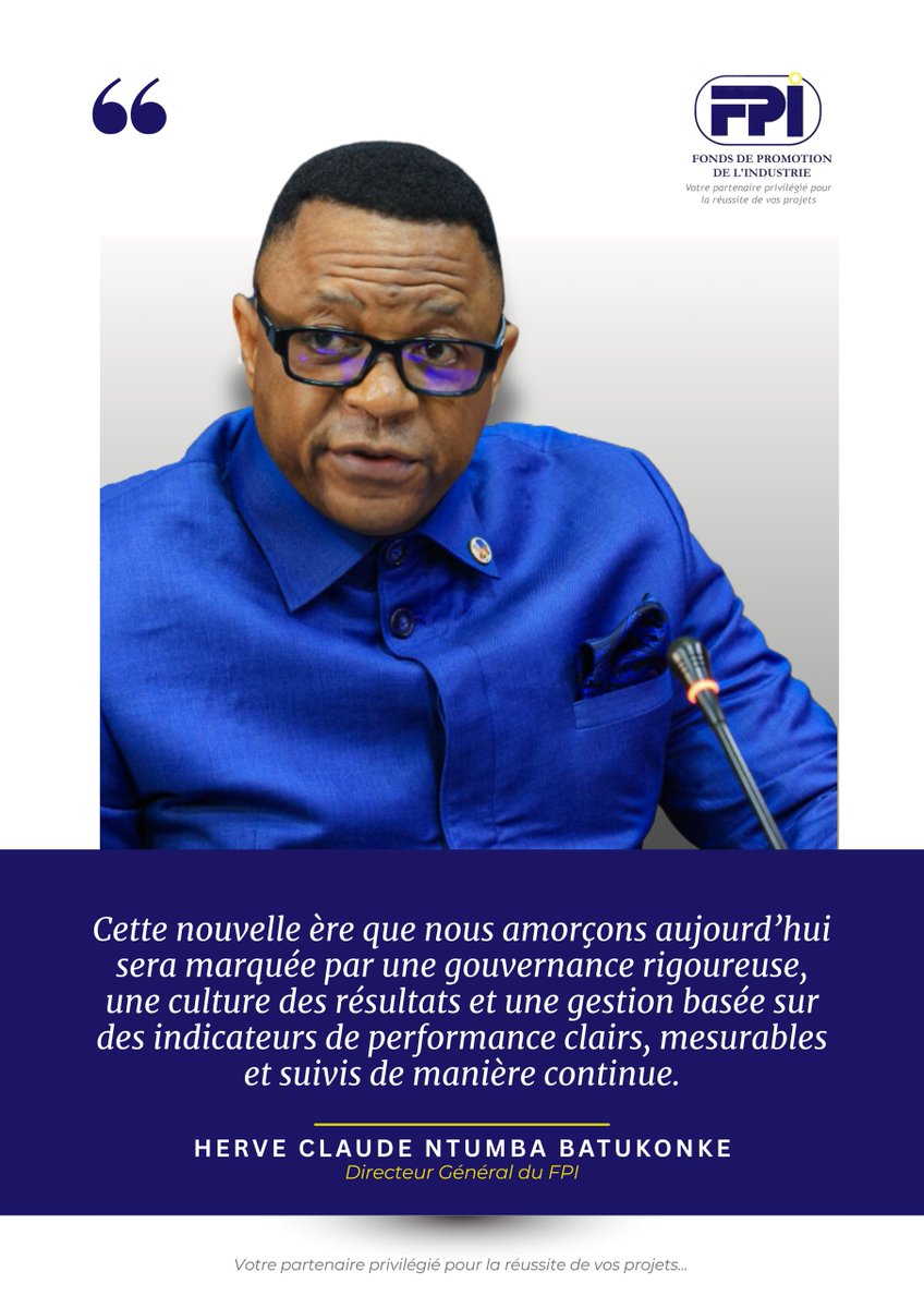 fpirdc's tweet photo. Avec le D.G Hervé Claude Batukonke, le FPI s’engage sur la voie d’une gouvernance rigoureuse et d’une performance mesurable pour accélérer la transformation industrielle du pays.
"FPI : Rigueur & Performance pour bâtir l’avenir"
#FPI #Leadership #Gouvernance #Performance #Indust https://t.co/juGFYWxcZX