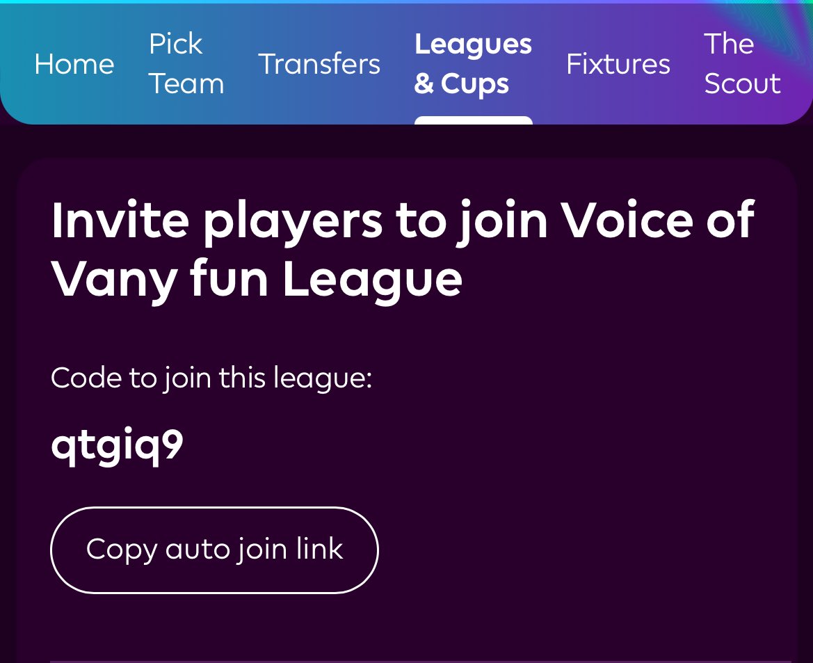 VoiceOfVany's tweet photo. yuk yang mau join liga FPL Voice of Vany, buat seru"an aja tapi kalo nanti ada sponsor bisa jadi berhadiah loh 😁
join now, league code : qtgiq9
atau bisa ke link https://t.co/YIwsCbWgAF https://t.co/sarRCoTcZI