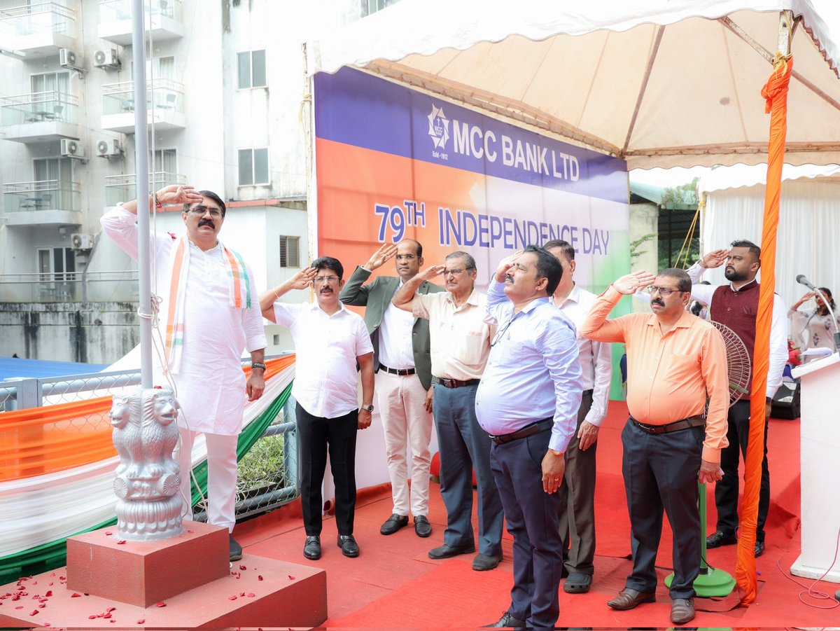 MCCBankLtd's tweet photo. MCC Bank Ltd. Celebrates 79th Independence Day with Pride and Patriotism
79th Independence Day was marked with grandeur and patriotic fervour at the Administrative Office of MCC Bank Ltd, on 15th August 2025, uniting staff, dignitaries, and well-wishers in a vibrant celebration . https://t.co/TE4xe04eJp