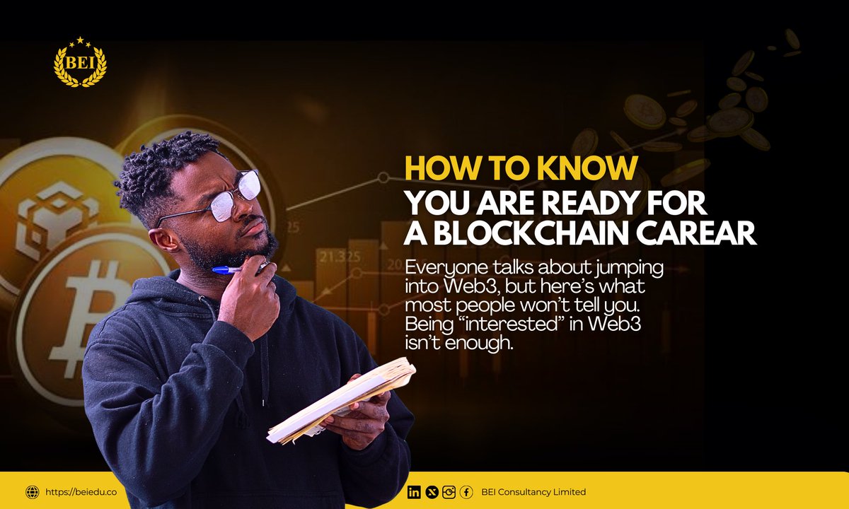 BEI_edu's tweet photo. Ask yourself first

What part of Web3 excites you most?

Can you survive a few months without instant income? 

Are you ready to learn hard, not just earn fast?

This space rewards patience + clarity.

#Web3Career #CryptoSkills #BEI #Web3 https://t.co/aHeyMVzcNR