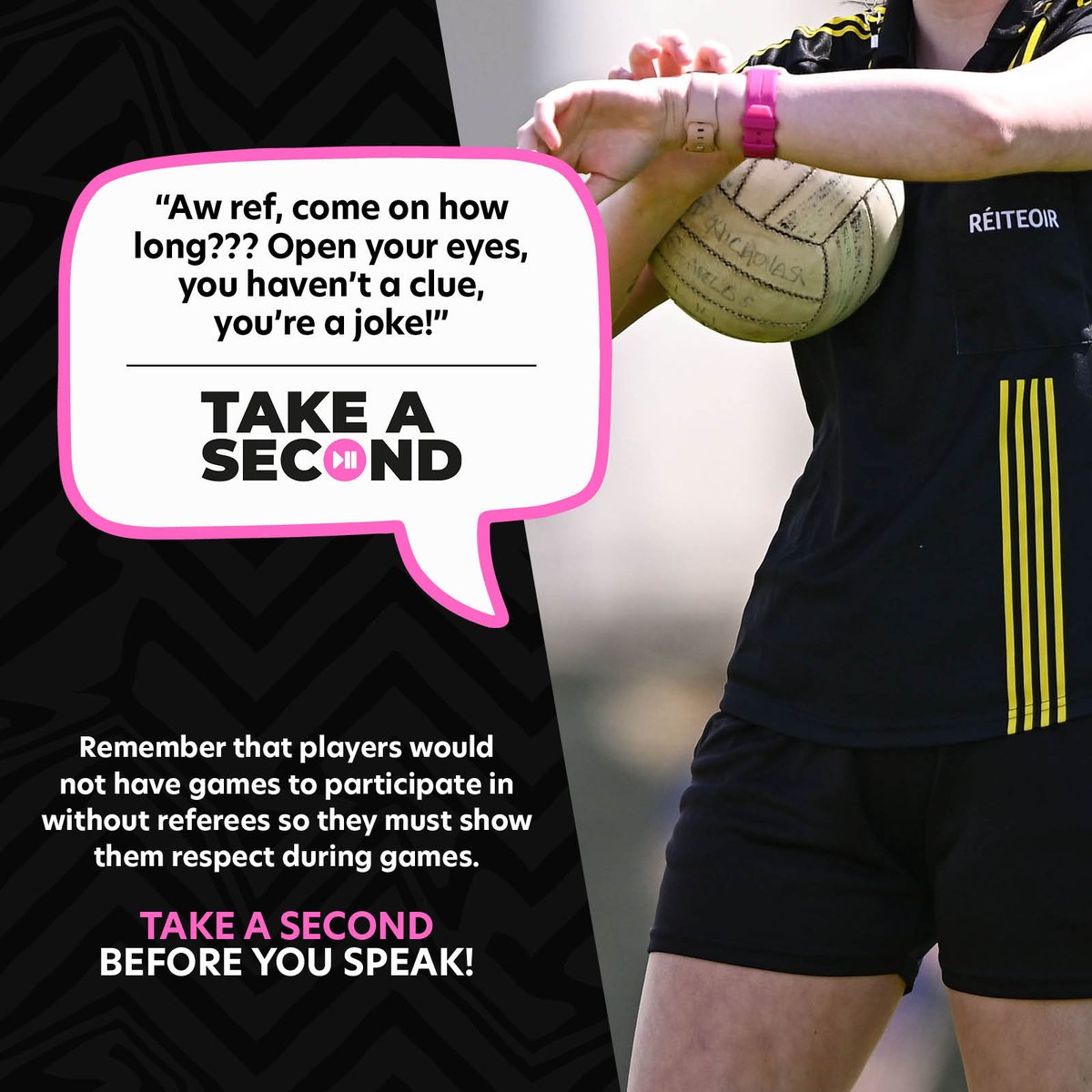 One of our key aims is to celebrate our volunteers, officials and players, and to create role models on and off the pitch

Central to this is providing supportive and respectful playing and non-playing environments for everyone

More➡️ bit.ly/3nam7YP

#TakeASecond