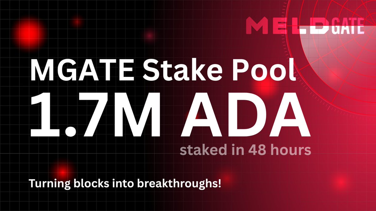 meldgate's tweet photo. Two days in. 1.7M ADA staked.

Every block we mint fuels the liquidation &amp; investigation process for the MELD case.

Delegate to MGATE — turn rewards into action.

📜 https://t.co/kmrHMNOiHp

#Cardano #StakePool #MGATE https://t.co/QfnuuydkLV