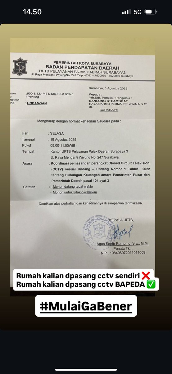 donnyjiang's tweet photo. Wuih serem mainnya lgs dari Sumber nya! apa ga takut yang mau buka cafe, toko, industri apa ajah, resto gitu di Surabaya.
Wuishhhhh
 #pajak #surabaya #bisnis #indonesia https://t.co/ice8fM2ZLP