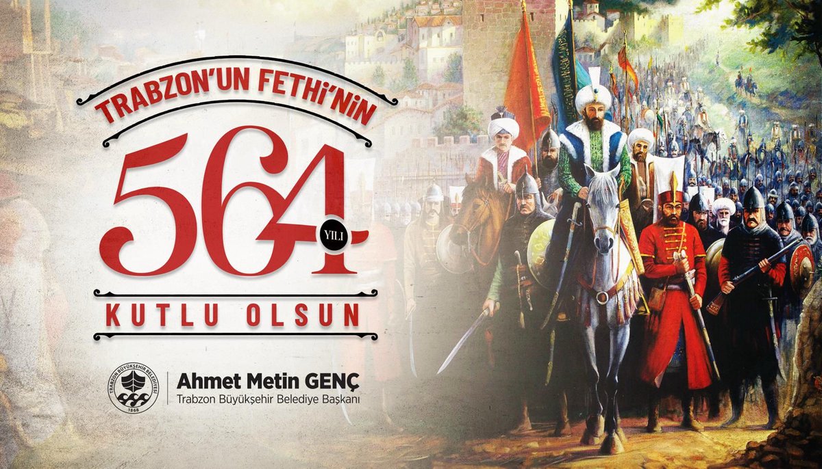 Trabzon'umuzun fethinin 564. yıldönümü kutlu olsun. 

Cihan Padişahı Fatih Sultan Mehmet Han'ı rahmetle anıyoruz.
