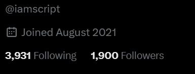 iamscript's tweet image. 1.9K!