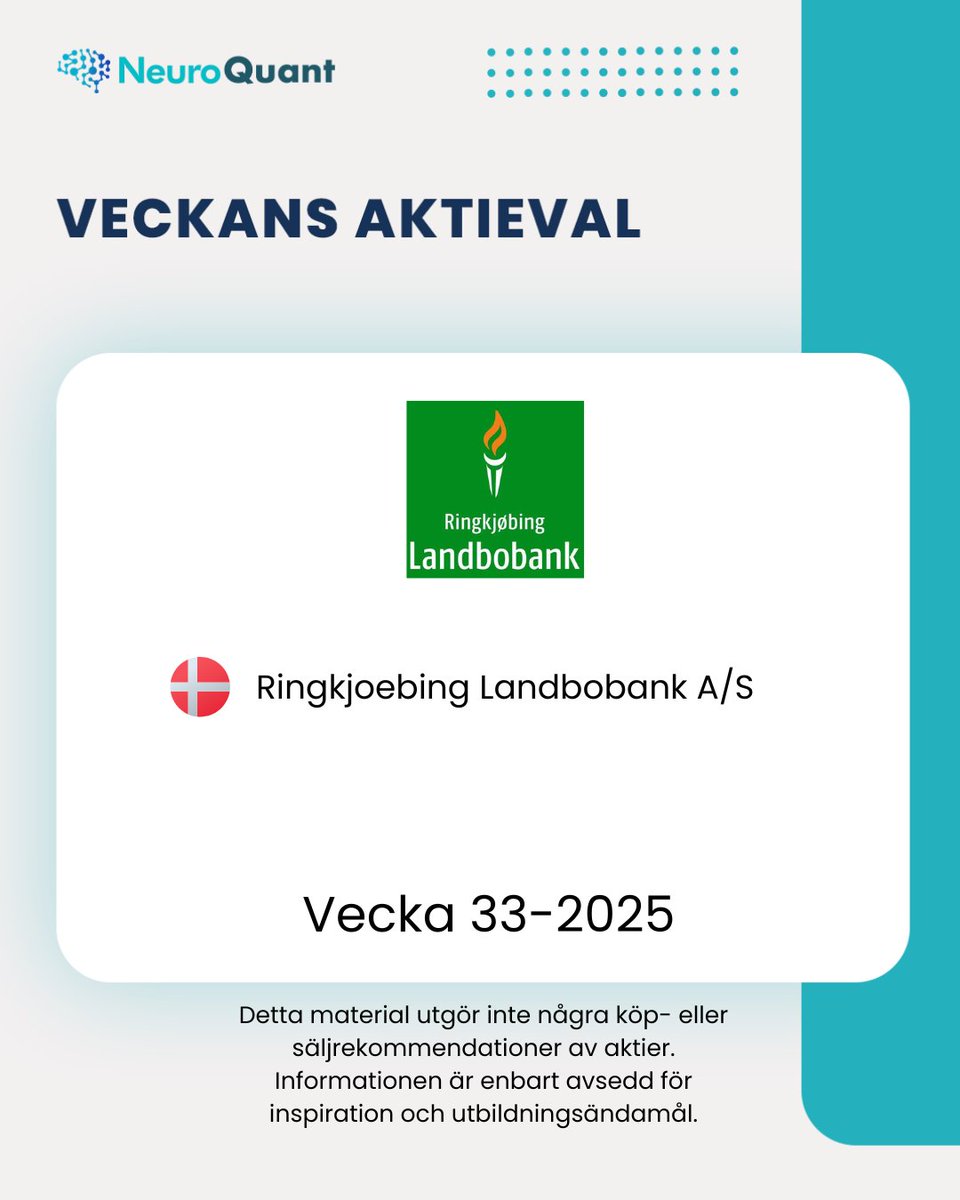 Varje vecka lyfter vi fram en aktie som sticker ut i våra datadrivna analyser – för att inspirera dig att använda NeuroQuants verktyg på riktigt.

 Genom att kombinera:
 ✔️ Bolagsdata
 ✔️ Fundamentala nyckeltal
 ✔️ Trend &amp; momentum
 …visar vi hur du snabbt kan hitta aktier med