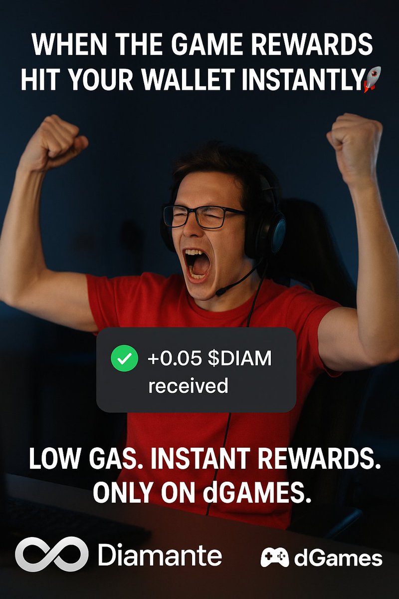 Prospace01's tweet photo. That moment when your game rewards hit your wallet instantly 🚀🎮
Low gas. Instant payouts. Only on #dGames.
🔗 https://t.co/g5eRhgVPFb
@Diamante_io $DIAM #Web3Gaming #GameFi #DIAM https://t.co/qIdZd9CNAP