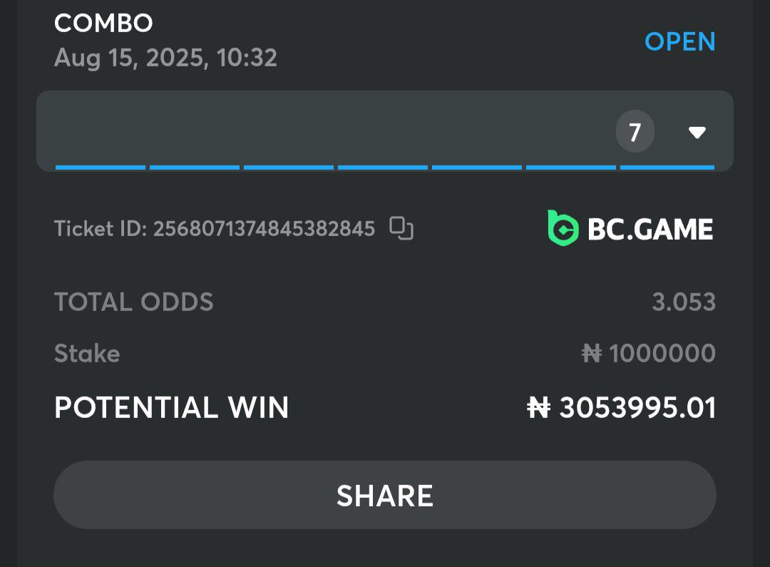 REGISTER FOR B.C GAME 
PROMO CODE 👉 playmaker1

Click on Here to Register.
👇👇
partnerbcgame.com/vf911a475
partnerbcgame.com/vf911a475

GET $100 BONUS ON DEPOSIT

GLOBAL BOOKING CODE 👉 08ED279

NIGERIAN BOOKING CODE 👉 F4B2AC2 

BC GAMES 3 ODDs...Tickets 🎟️
