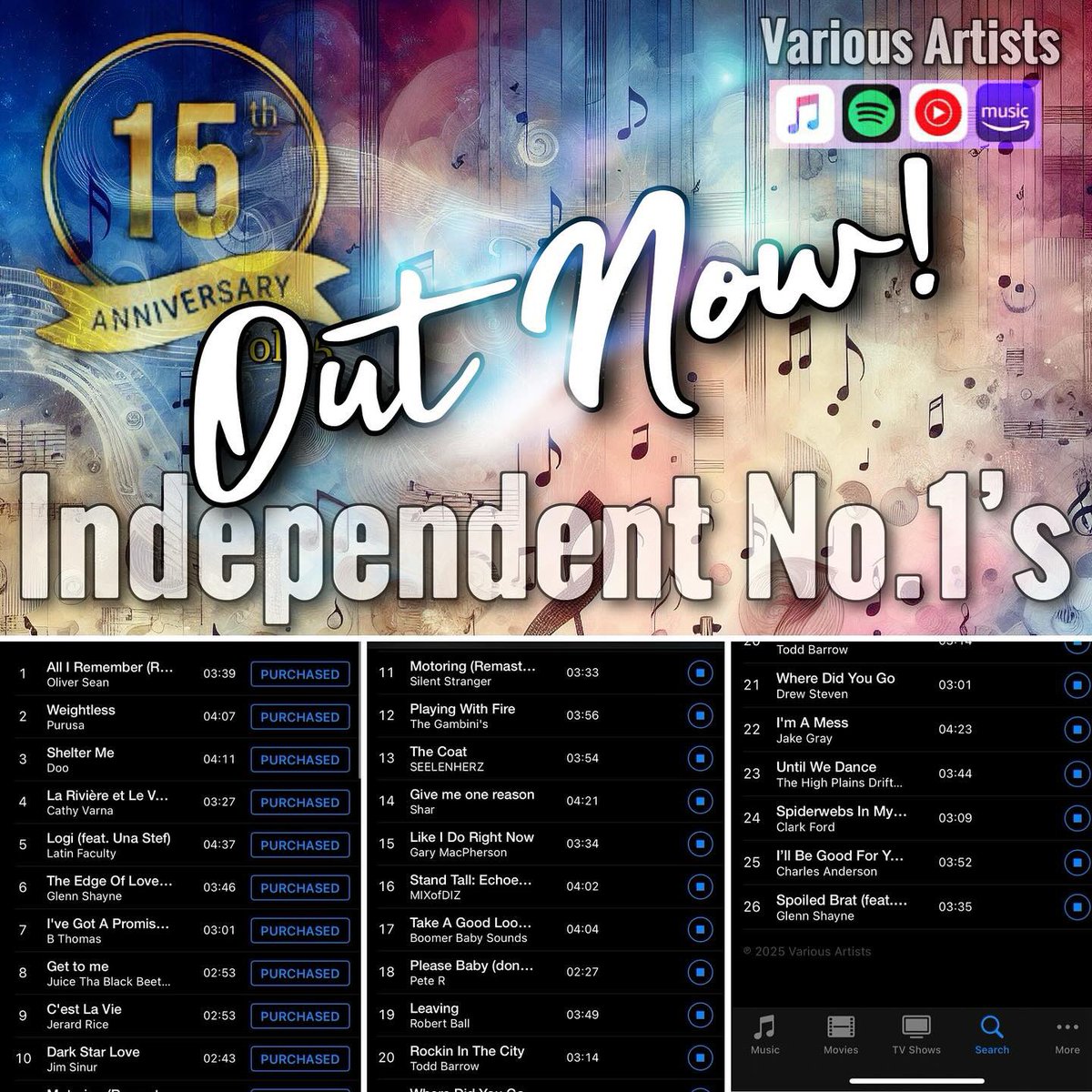 We are thrilled that The Gambinis are featured on W.O.A Records &amp; Studios‘ new compilation album “Independent No.1’s Vol.15“.  This is now available on Spotify, Apple Music, Amazon and all major platforms. 
Discover a new favourite track before the rest of the world catches on.