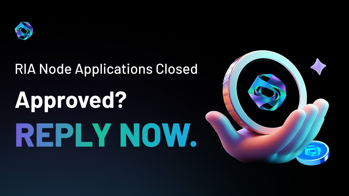 Tia_Capital's tweet image. 📣 RIA Node Applications — Completed
All node applications have officially closed.
✅ Applicants who passed review: please reply via email as instructed ASAP to finalize your slot.
Thank you for building with us. 🛠️🌍
#RIA #Validator #NodeOperator #Web3Community #Blockchain