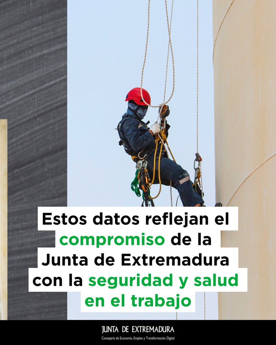 econoempleoEXT's tweet photo. 📉⚠️ La siniestralidad laboral desciende en Extremadura durante el primer semestre de 2025.

✅ Accidentes laborales con baja ↓ 4,10%
✅ Accidentes mortales ↓ 36,36%
✅ Mejora en sectores clave: industria, construcción y agricultura

👉 Más info | https://t.co/hbZz0jh6hp https://t.co/iaF5SUfnEE