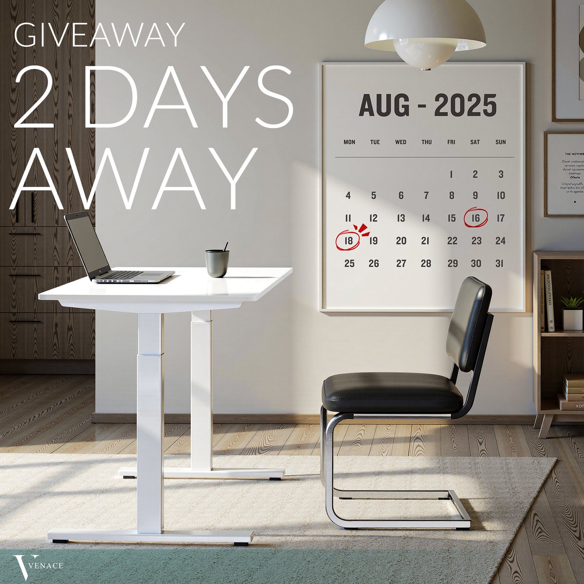 VenaceHousehold's tweet image. Two days left until our big giveaway on August 18th! 💥 Get ready for the new semester with a Venace standing desk! Follow @VenaceHousehold and turn on notifications so you're ready to win!
#backtoschool #collegelife #studyspace #standingdesk #giveaway #venace #desksetup