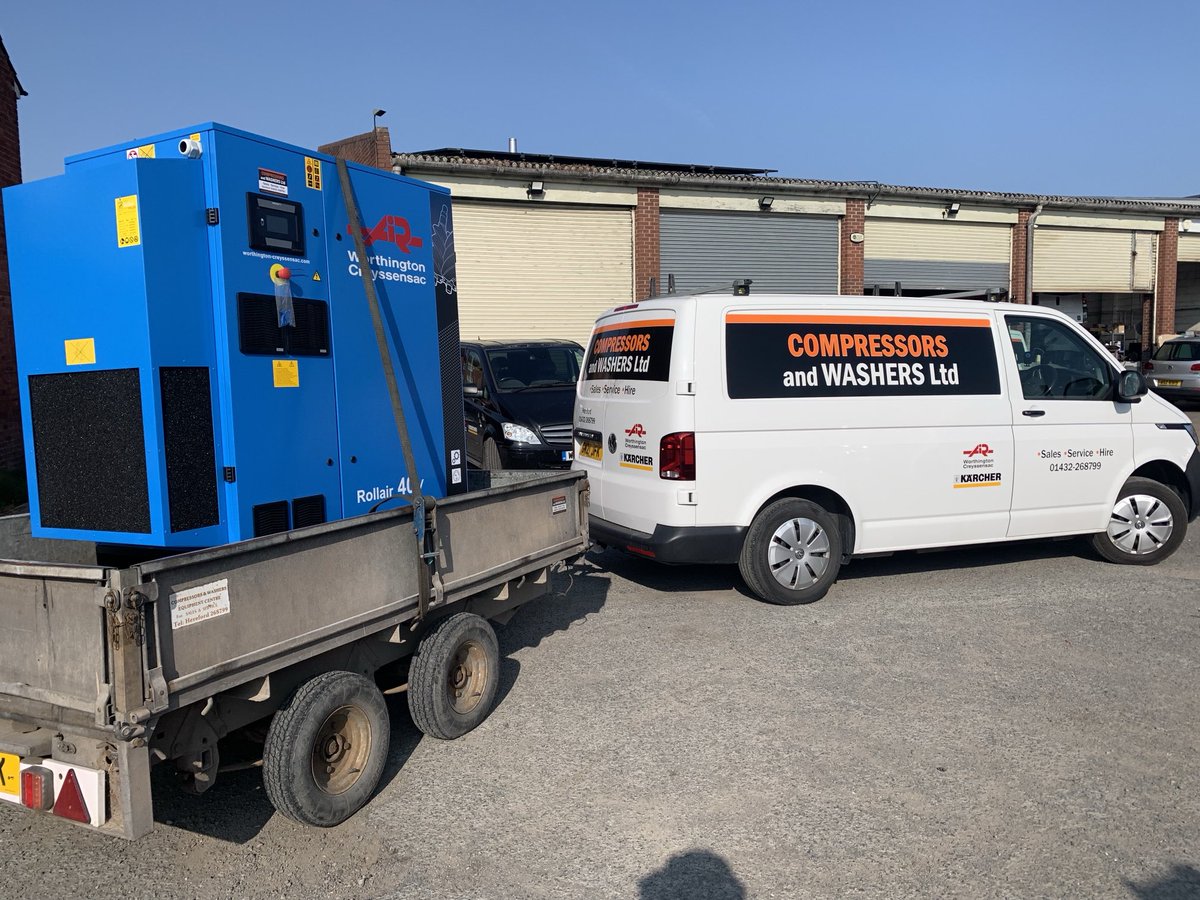 Rolling out a new Worthington RLR40V variable speed compressor this morning -lovely day for it
