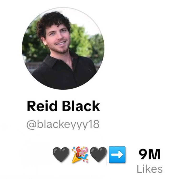 Congratulations to you Reid on 9 million Likes on TikTok🖤🎉🖤!!! #BFF #roadto10million