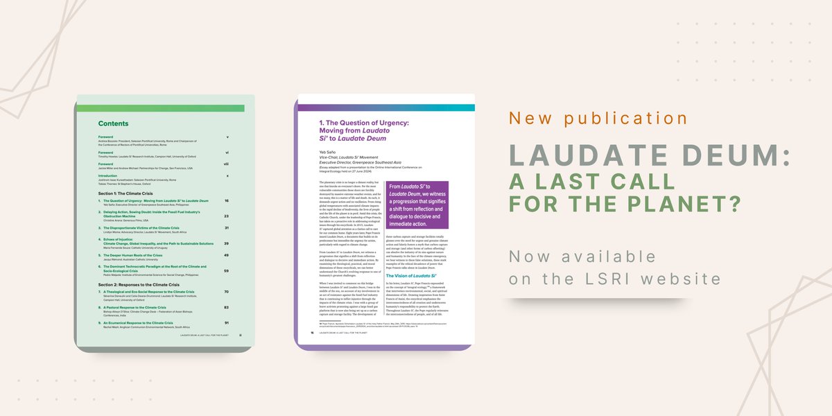 A new book from the LSRI responding to Pope Francis’s apostolic exhortation Laudate Deum is now available as a free digital download. 

lsri.campion.ox.ac.uk/node/1882