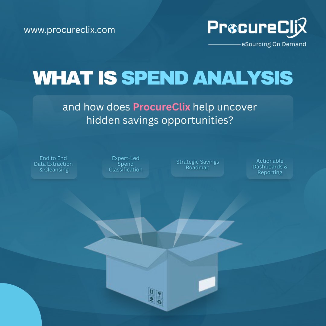 ProcureClix's tweet image. What is spend analysis and how does ProcureClix uncover hidden savings?
Read the thread to know more 🧵
#SpendAnalysis #AIinProcurement #ProcureClix