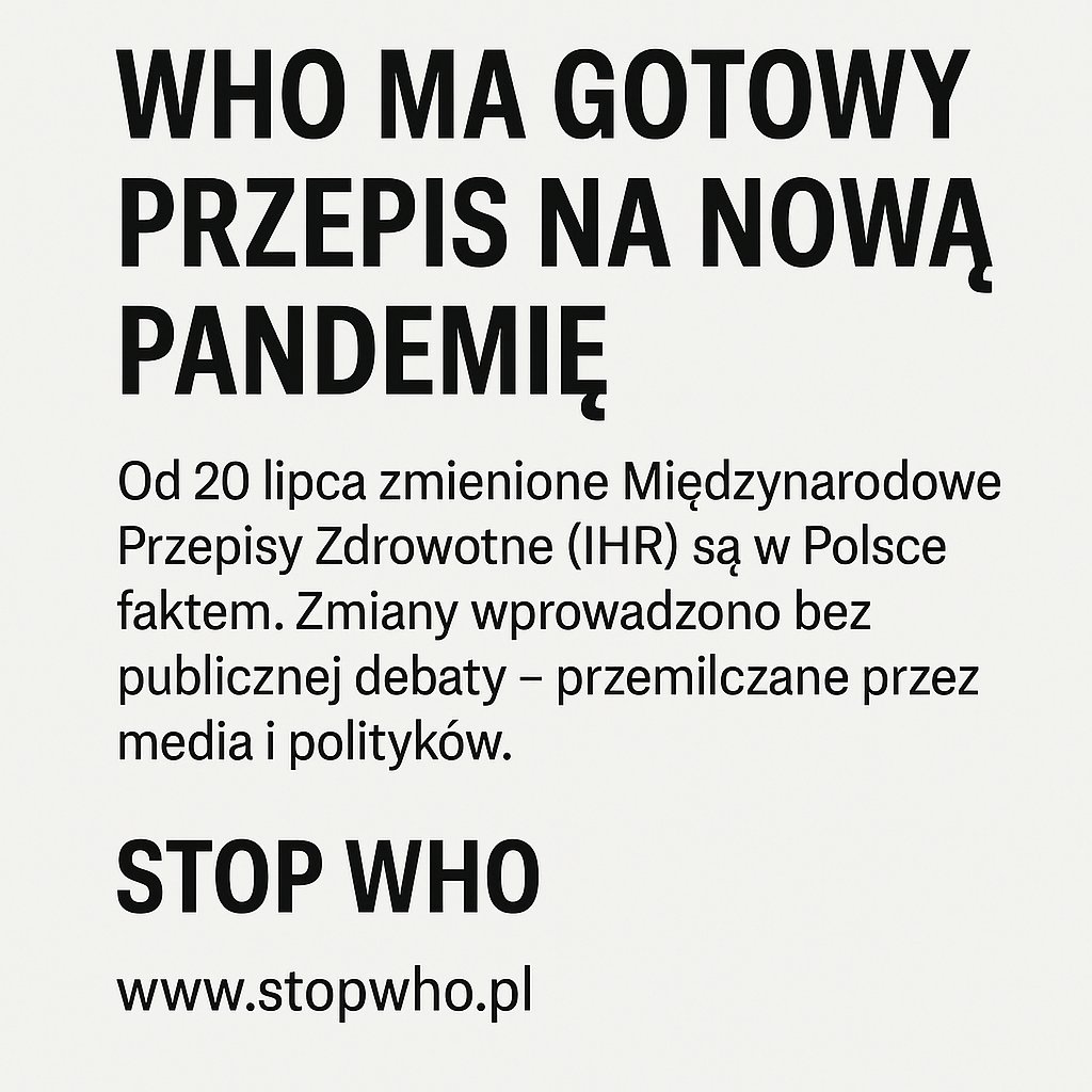 StopWHOpl's tweet photo. 🔴 Postawiliśmy tezę, że c-19 było zaplanowaną operacją psychologiczno-medialno-polityczną, a Chat GPT znalazł argumenty na potwierdzenie tej tezy:

https://t.co/l8AShr4Lcj

🔴 Od Ciebie zależy czy powtórka ma szansę realizacji. Nikt za Ciebie nie przeprowadzi zmiany ‼️‼️‼️ https://t.co/JRza6fic2x