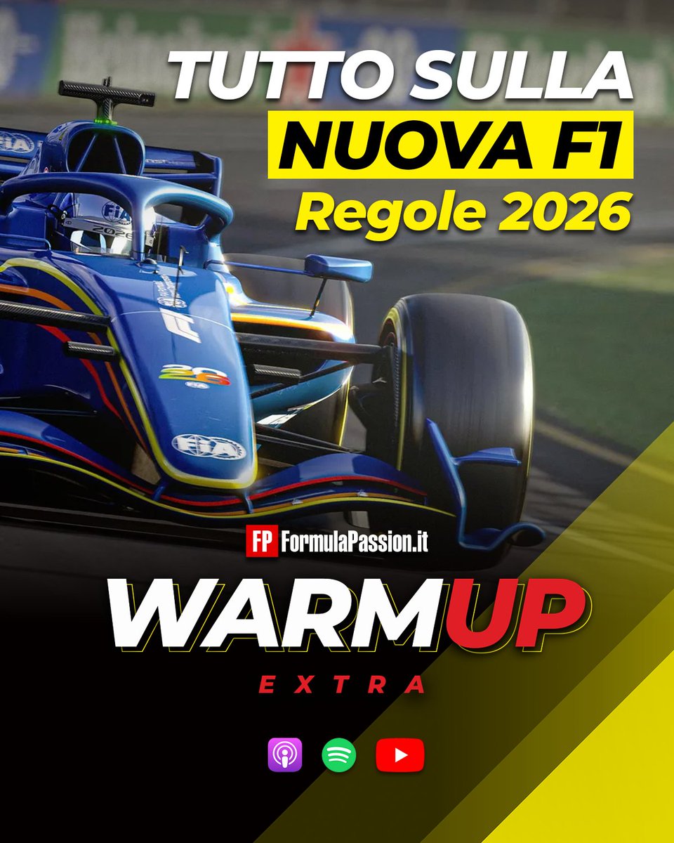 Meno di 6 mesi al debutto delle #F1 2026 e le regole sono ancora un mistero. Abbiamo provato a. capirci qualcosa nell'episodio Extra di Ferragosto del #Podcast #WarmUp: tutti i segreti (e i casini) del 2026. Ascolta qui 🎧👇

🔴 youtu.be/2v-Qw57FF_s
🟢 tinyurl.com/s5tk2uwx