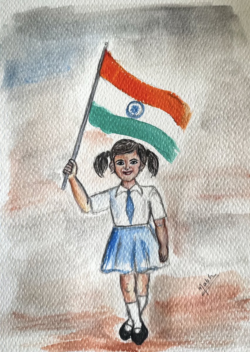 NabhaNatesh's tweet image. Woke up thinking of my school days — when I first felt the rush of patriotism. The pride and joy during flag hoisting was unmatched. This Independence Day, I painted that very feeling — pure freedom.
Happy 79th Independence Day!
#HappyIndependenceDay