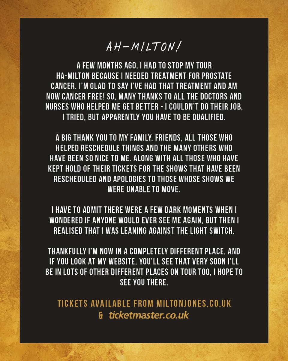 A Little update from me, hope to see you some stage on the road. Thank you. MJ