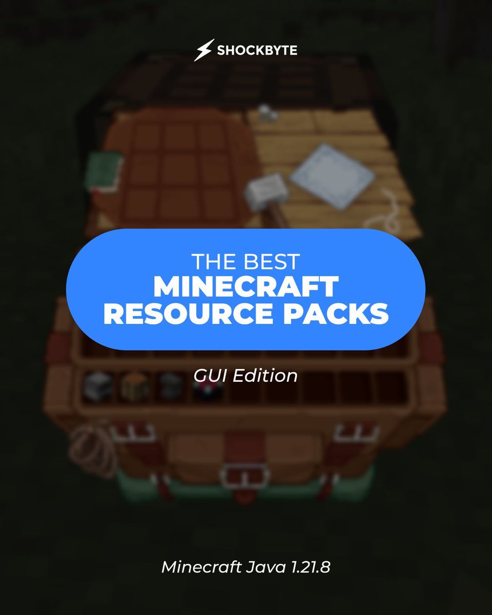 Shockbyte's tweet image. Your Minecraft GUI...but make it immersive
Shrimp’s pack turns crafting tables into actual tables and furnaces into... well, furnaces.
#minecraft #minecraftresourcepack #minecraftjava #minecraftgui #minecrafters #shockbyte