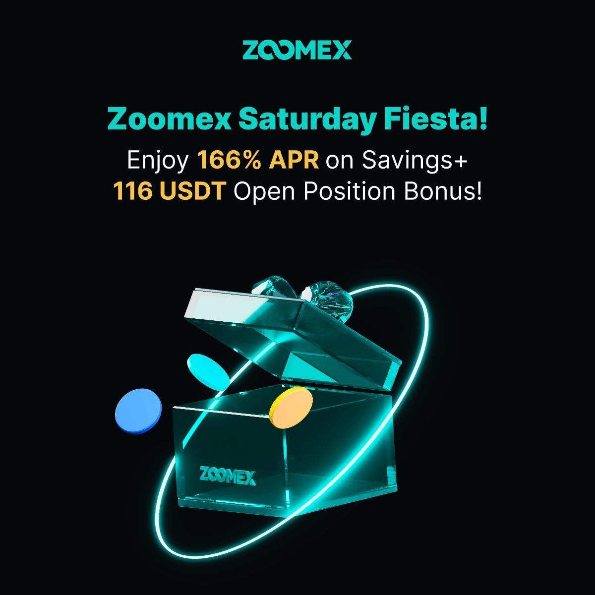 🎉 Zoomex Saturday Fiesta is here!
✅ Complete tasks, earn up to $116 in rewards!
💰 166% APR on investment products, only on Saturdays!
⏰ Event time: Every Saturday, 00:00 - 23:59 UTC
👉 Join Now i.zoomex.com/1abqg9dC

#Zoomex #SaturdayFiesta #Crypto