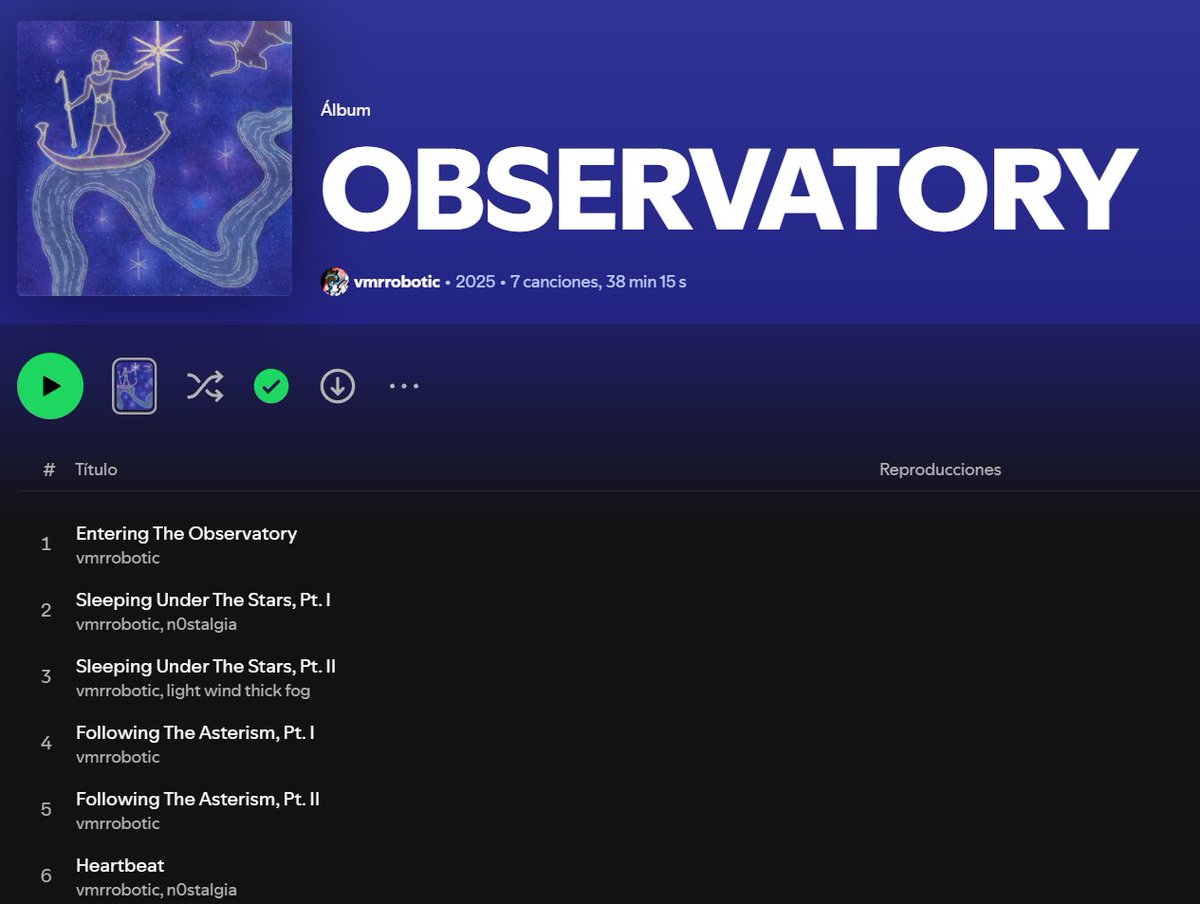 MY ALBUM "OBSERVATORY" IS OUT NOW ON ALL PLATS. GO LISTEN