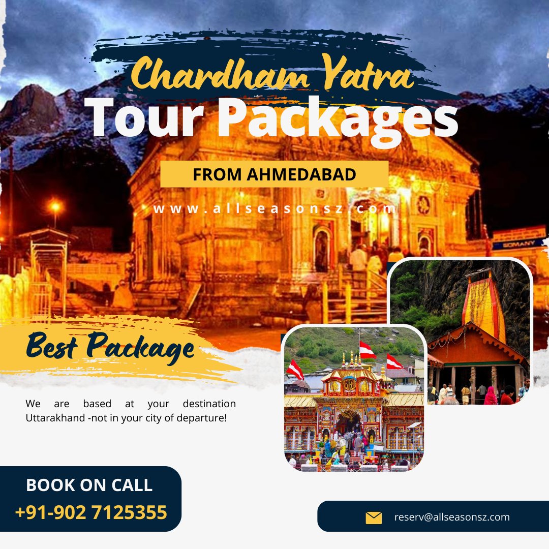 Allseasonsz's tweet photo. Discover the spiritual journey of Chardham Yatra with our exclusive tour packages from Ahmedabad. 
Join us for a transformative experience- https://t.co/ZJKPWx69FH

#chardhamyatra #tourpackages #ahmedabad #spiritualjourney #pilgrimagetravel  https://t.co/69VF4W8WF4 https://t.co/XKPmBfbYny
