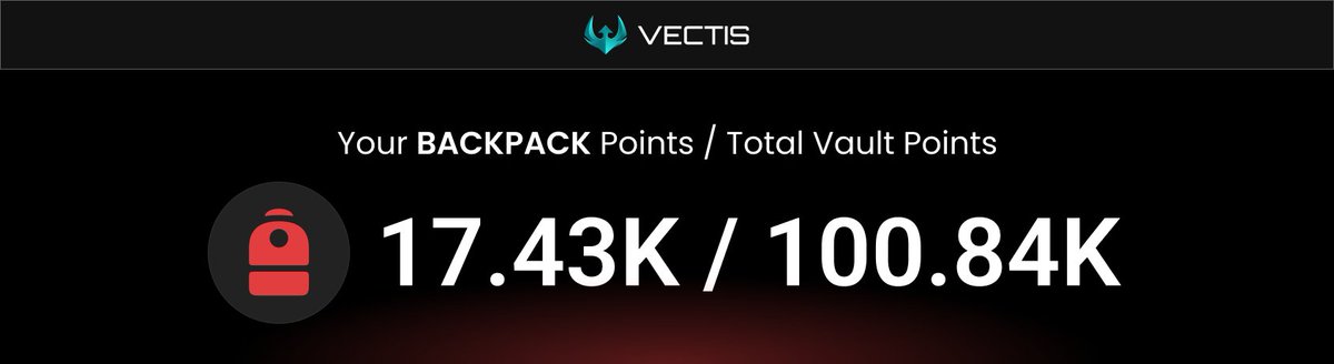<a href="/Backpack/">Backpack 🎒</a> Day, Vectis Quant Style

🧑‍💻 New 56K points arrived
👩‍💻 Returned to #Driftpack + #Hyperpack arb vault depositors

✅ Done