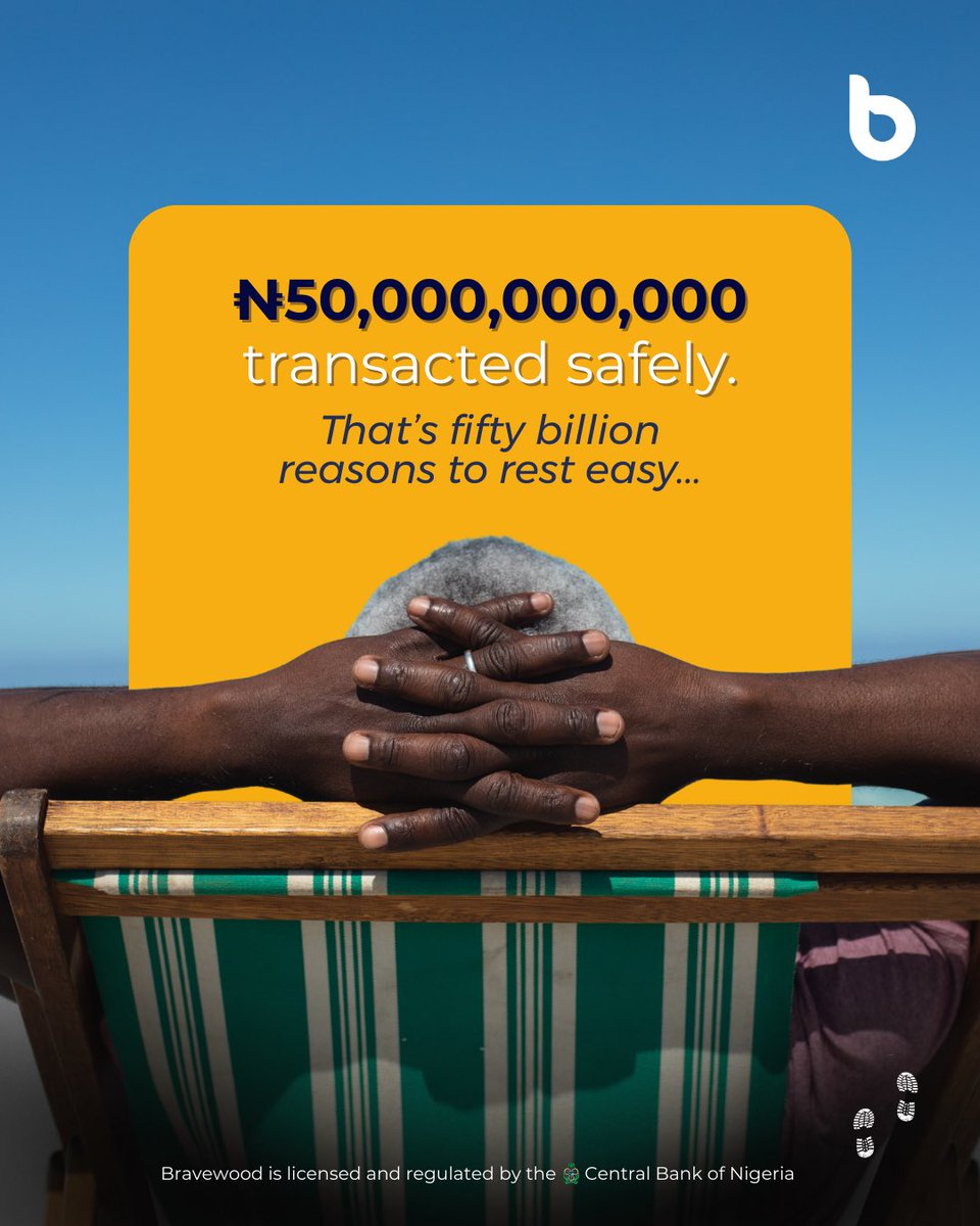bravewoodng's tweet photo. The Bravewood effect ! 💪
₦50B safely transacted with ZERO sleepless nights 😌
Trust Bravewood to handle your funds with care so you can focus on what matters most to you!
#Bravewood #BraveStrides #WealthBuilding #Safehighyieldinvestment #Stridewithus #tgif #weekendvibes https://t.co/ACmB97SkF5