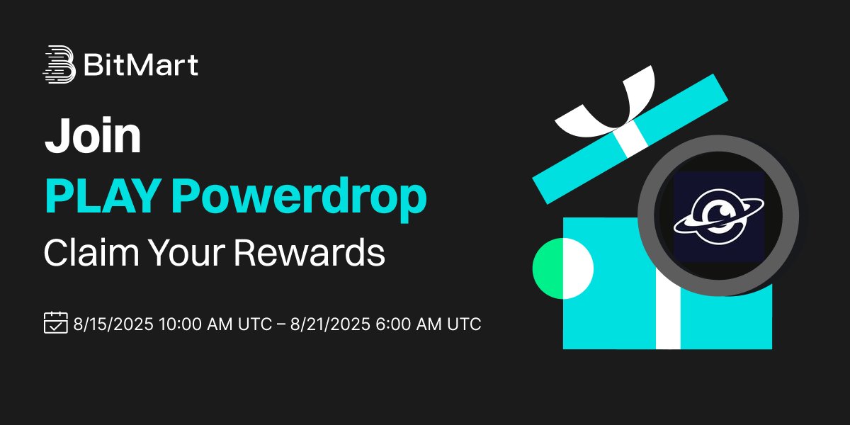 BitMartExchange's tweet photo. 🚀 Join PLAY Powerdrop & Claim Your Rewards!🌐
⏳ Just 3 Steps: Join → Share → Claim!
🚀 Period: 8/15/2025 10:00 AM UTC – 8/21/2025 6:00 AM UTC
📌 Details: https://t.co/OWvC19bj5m
🔥 Join now: https://t.co/ywPo1vdzXB
👉 Fill in https://t.co/z0jJ5UXJpw
#PLAY #BitMartPowerdrop #CryptoNews #Airdrop #CryptoAirdrop