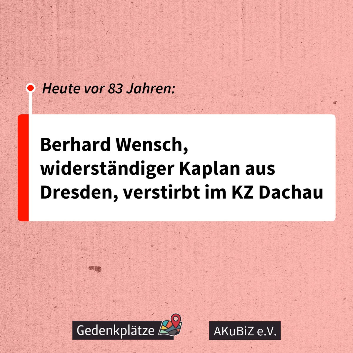 #OTD vor 83 Jahren: Berhard Wensch, widerständiger Kaplan aus Dresden, verstirbt im KZ Dachau gedenkplaetze.info/biografien/ber…