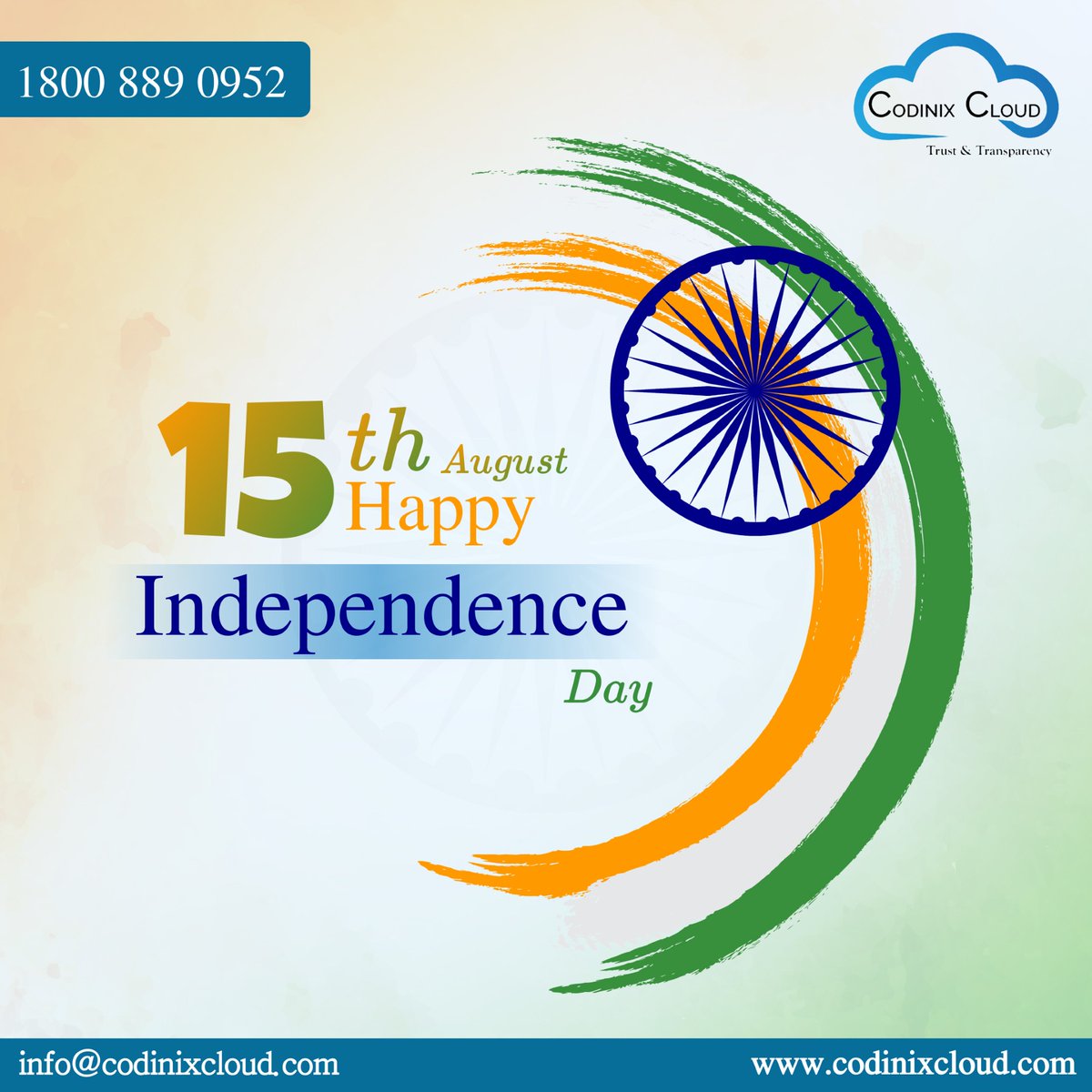 CodinixCloud's tweet image. Happy Independence Day!

#independenceday #happyindependenceday #freedom #india #proudindia #freedomfighters #independencedayindia #proudindians #indianflag #tricolor #tiranga #patriotic #jaihind #happy #august