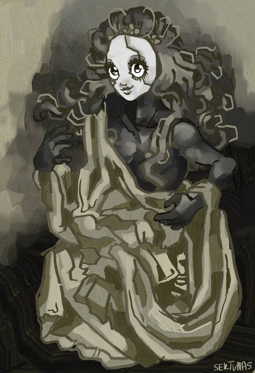 This tweet made me wanna draw nightmare + i needed to do a fabric study so i just mixed them lol #slaytheprincess #slaytheprincessfanart #stpfanart #stp