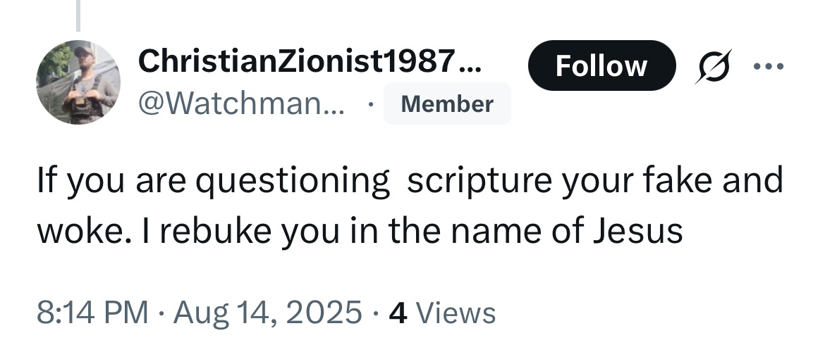 Steven (@stevenn23402223) on Twitter photo You blocked me because I’m questioning preterists, but you’re a Zionist? <a href="/WatchmanDave87/">ChristianZionist1987🇮🇱🎗️✝️✡️</a> You blocked me because I’m questioning preterists, but you’re a Zionist? <a href="/WatchmanDave87/">ChristianZionist1987🇮🇱🎗️✝️✡️</a>