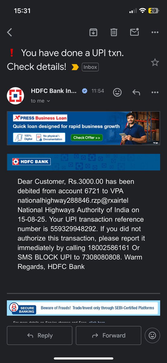 rabhishek288's tweet photo. @FASTag_NETC Dear Sir/Madam,

I had applied for an Annual Pass at Chandimandir Toll Plaza and the amount of ₹3000 was successfully debited from my account.

However, today while crossing Chandimandir Toll Plaza, the toll amount was still deducted from my FASTag balance, https://t.co/k8hhHD96bI