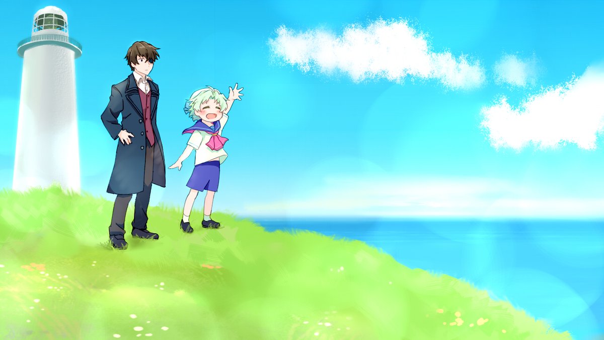 #夏休みだ俺のフリゲを遊んでくれ 
#夏休みということで自作ゲーム宣伝しようぜ 

.。o○🛩️「孤島の灯台」🐳○o。.

戦争帰りの青年が、
赴任先の灯台で自分を取り戻す
１時間ほどの短編ノベルです。

🌊 novelgame.jp/games/show/7122 🐬