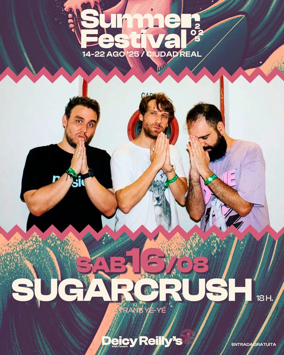 Esto es ya !! Este sábado 16 📣📣
Estaremos en el Summer Festival del Deicy en Ciudad Real 

A partir de las 18 horas. Encima gratis 🫰🏻🫰🏻. Que a estas alturas de verano de tanto festi viendo a Siloé y Viva Suecia estáis pelaos casi seguro.