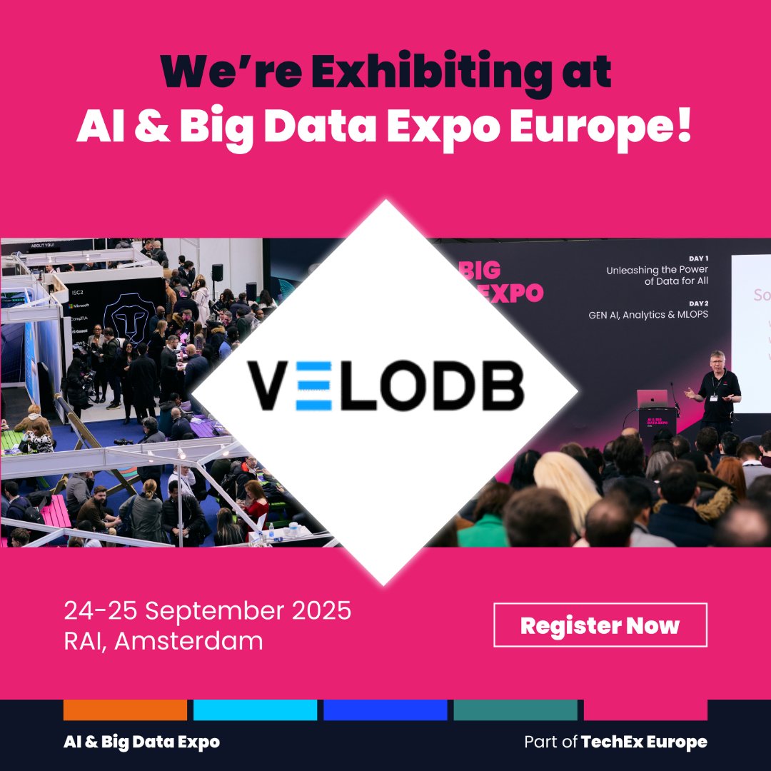 AI & Big Data Expo (@ai_expo) on Twitter photo โก๏ธ Meet Our Sponsor <a href="/VeloDB_IO/">VeloDB (Powered by Apache Doris)</a>
VeloDB, is a high-performance real-time database built for the demands of modern data streaming and AI-powered applications.
๐ Register your pass: ai-expo.net/europe/
#AIExpoEurope #AI #BigData #Datascience #ArtificialIntelligence โก๏ธ Meet Our Sponsor <a href="/VeloDB_IO/">VeloDB (Powered by Apache Doris)</a>
VeloDB, is a high-performance real-time database built for the demands of modern data streaming and AI-powered applications.
๐ Register your pass: ai-expo.net/europe/
#AIExpoEurope #AI #BigData #Datascience #ArtificialIntelligence