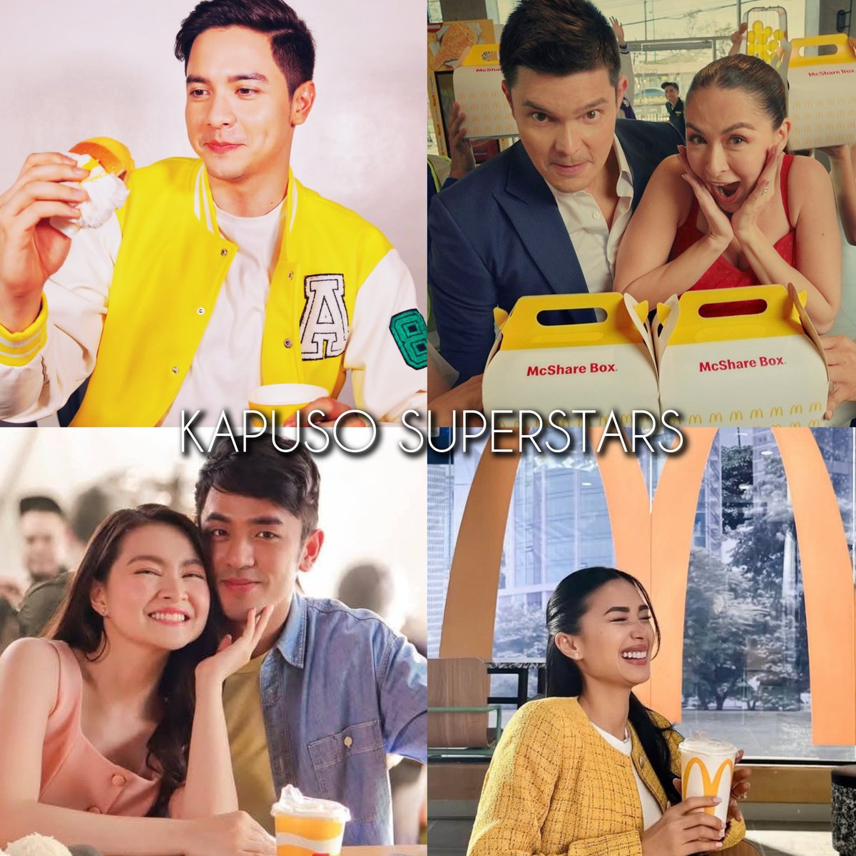 AltKamuning's tweet image. HEART KO TO!

Kapuso Superstars dominate McDonalds as lead endorsers! Grabe finally, Heart joins the gang! Narealize siguro ng McDo na ang Kapuso superstars, HINDI PROBLEMATIC and wholesome ang image! Feel ko next na si Jillian Ward as endorser. 

Iba talaga alagang Sparkle! ✨️