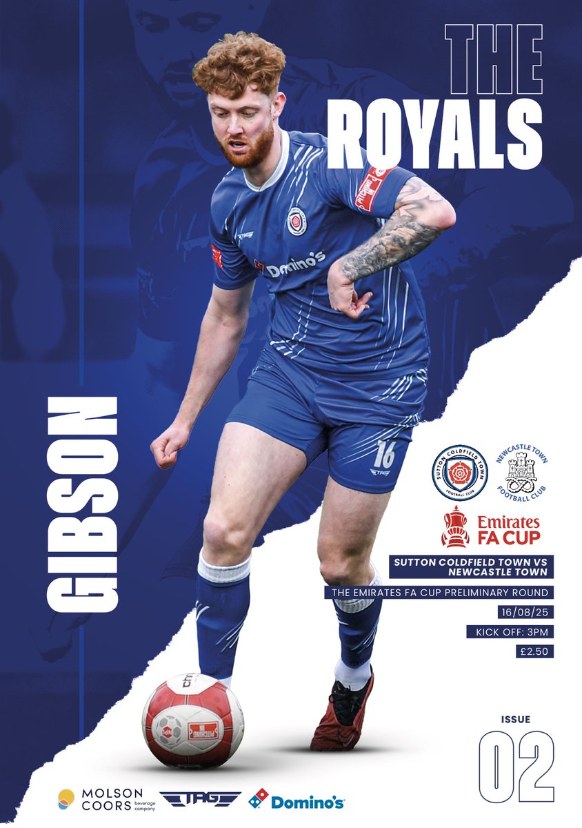 Sutton Coldfield Town FC (@sctfc) on Twitter photo A preview of our printed programme cover for our <a href="/EmiratesFACup/">Emirates FA Cup</a> game against <a href="/NewcastleTownFC/">Newcastle Town FC</a> produced by <a href="/CurtisSport/">Curtis Sport</a>!
✅Match Report
✅<a href="/ReeceGibo/">Reece</a> on the Cover
✅<a href="/CameronStuart1/">Cameron Stuart</a> Update
✅<a href="/SCTFCWomen/">Sutton Coldfield Town FC Women</a> facts and figures
✅From the Archive
✅Stats and fixtures
#COYR #OurTown 🔵⚪️ A preview of our printed programme cover for our <a href="/EmiratesFACup/">Emirates FA Cup</a> game against <a href="/NewcastleTownFC/">Newcastle Town FC</a> produced by <a href="/CurtisSport/">Curtis Sport</a>!
✅Match Report
✅<a href="/ReeceGibo/">Reece</a> on the Cover
✅<a href="/CameronStuart1/">Cameron Stuart</a> Update
✅<a href="/SCTFCWomen/">Sutton Coldfield Town FC Women</a> facts and figures
✅From the Archive
✅Stats and fixtures
#COYR #OurTown 🔵⚪️