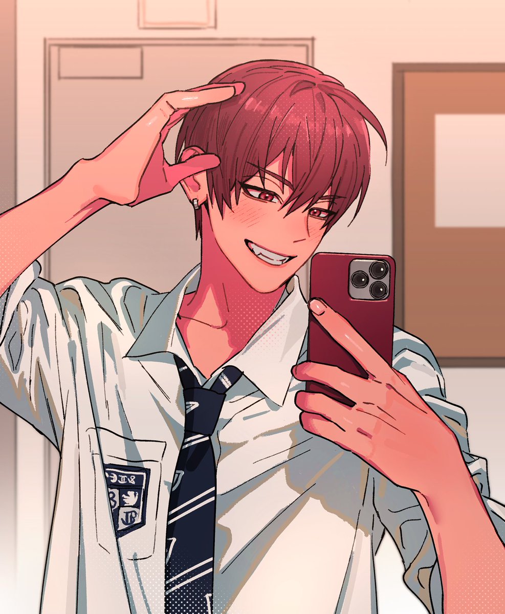 거울셀카 토우마 혼자 보려고 했는데 제가 쏩니다... 🐶📸