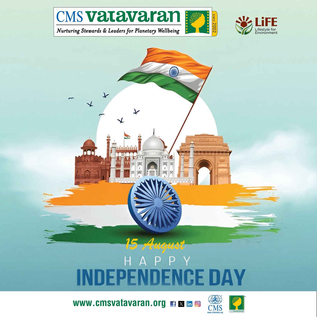 CMS VATAVARAN (@cmsvatavaran) on Twitter photo 🌏 Freedom thrives when our planet thrives. This 15th August, let’s honor our independence by pledging to protect the air we breathe, the water we drink, and the forests we cherish.
#IndependenceDay2025 <a href="/pnvcms/">pn vasanti</a> <a href="/moefcc/">MoEF&CC</a> <a href="/CAQM_Official/">Commission for Air Quality Management</a> <a href="/sabyesachi/">Sabyesachi Bharti</a> 🌏 Freedom thrives when our planet thrives. This 15th August, let’s honor our independence by pledging to protect the air we breathe, the water we drink, and the forests we cherish.
#IndependenceDay2025 <a href="/pnvcms/">pn vasanti</a> <a href="/moefcc/">MoEF&CC</a> <a href="/CAQM_Official/">Commission for Air Quality Management</a> <a href="/sabyesachi/">Sabyesachi Bharti</a>